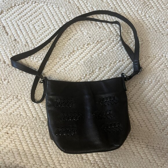 Latico Vintage Navy Blue Leather Braided Detail Crossbody Purse - Picture 11 of 11